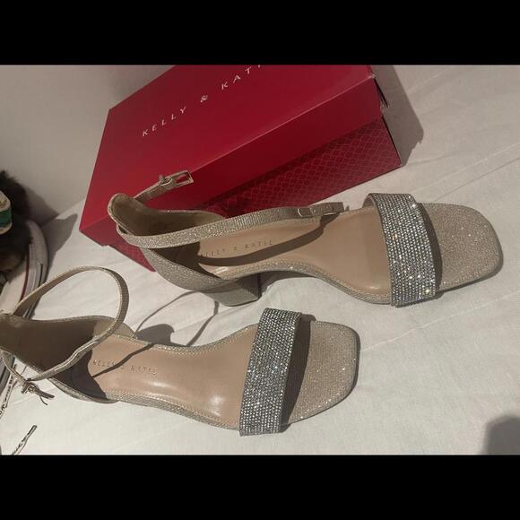 Kelly and Katie Champagne Shimmer Heels - 2 Inch - Picture 2 of 4